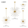 Livex Lighting Utopia 6 Light Satin Brass Pendant Chandelier 41254-12