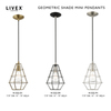 Livex Lighting Geometric Shade Mini Pendants 1 Light Antique Brass Mini Pendant 41322-01