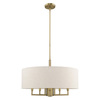 Livex Lighting Meridian 6 Light Antique Brass Pendant Chandelier 42605-01