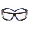 3M Safety Glasses, SecureFit Series, Scotchgard Anti-Fog, Indoor/Outdoor, Black/Blue Frame, Clear Lens 1334247