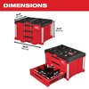 Milwaukee Tool PACKOUT 3-Drawer Tool Box, Polymer, Black/Red, 22-1/4 in W x 16-1/4 in D x 14-1/4 in H 48-22-8443