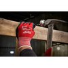 Milwaukee Tool Gloves, Work, Nitrile Dipped, Red, Large 48-22-8902