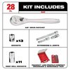 Milwaukee Tool 3/8” Drive 28pc Ratchet & Socket Set w/PACKOUT Compact Organizer - SAE 48-22-9481