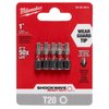 Milwaukee Tool 1 in. TORX T20 SHOCKWAVE Impact Duty Insert Bit (5 pk) 48-32-4614