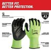 Milwaukee Tool 12PK High Visibility Cut Level 3 Polyurethane Dipped Gloves - XXL 48-73-8934B