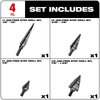 Milwaukee Tool Step Drill Bit Set, High Speed Steel, Black Oxide, 4-Piece 48-89-9223
