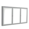 Ghent 3-Door Enclosed Whiteboard 48"x96", Aluminum Frame, Satin PA34896M-M1