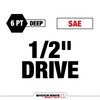 Milwaukee Tool Multiple Drive Size Set Drive 1/2 in, 3/8 in, 9/16 in Size, Deep Socket, Black Oxide 49-66-4485