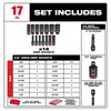 Milwaukee Tool 3/8 in Drive Socket Set SAE 17 Pieces 1/4 in to 15/16 in , Chrome 49-66-6800