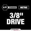 Milwaukee Tool 3/8 in Drive Impact Socket Set, Metric, 6 pcs 49-66-7036