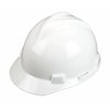Msa Safety V-Gard Front Brim Hard Hat, Slotted, Cap Style, Type 1, Class E, Staz-On Pinlock Suspension, White 463942