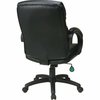 Office Star Leather Executive Chair, 18" to 21-3/4", Padded Arms, Black EC9231-EC3