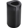 Safco 30 gal Round Trash Can, Black, 18-1/2" Dia, Open Top, Steel, Rigid Plastic 9920BL