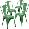 Flash Furniture Green Metal Indoor-Outdoor Stackable Chair 4-CH-31230-GN-GG