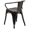 Flash Furniture Black-Antique Gold Metal Indoor-Outdoor Chair with Arms 4-CH-31270-BQ-GG