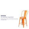 Flash Furniture 4PK 24"H Orange Metal Counter Height Stool w/Back 4-CH-31320-24GB-OR-GG