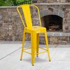 Flash Furniture 4PK 24"H Yellow Metal Counter Height Stool w/Back 4-CH-31320-24GB-YL-GG