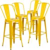Flash Furniture 4PK 30" High Yellow Metal Indoor-Outdoor Barstool 4-CH-31320-30GB-YL-GG