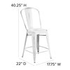 Flash Furniture Distressed White Metal Stool 4-ET-3534-24-WH-GG