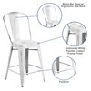 Flash Furniture Distressed White Metal Stool 4-ET-3534-24-WH-GG