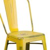 Flash Furniture Distressed Yellow Metal Stool 4-ET-3534-24-YL-GG