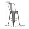 Flash Furniture Distressed Silver Stool, 30"H, PK4 4-ET-3534-30-SIL-GG