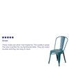 Flash Furniture Distressed Kelly Blue-Teal Metal Indoor-Outdoor Stackable Chair 4-ET-3534-KB-GG
