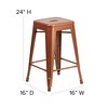 Flash Furniture 4PK 24" High Backless Copper Counter Height Stool 4-ET-BT3503-24-POC-GG