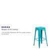 Flash Furniture 4Pack 30" High Backless Crystal Teal-Blue Barstool 4-ET-BT3503-30-CB-GG