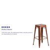 Flash Furniture 4 Pack 30" High Backless Copper Metal Barstool 4-ET-BT3503-30-POC-GG