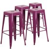 Flash Furniture 4 Pack 30" High Backless Purple Metal Barstool 4-ET-BT3503-30-PUR-GG