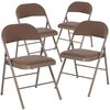 Flash Furniture HERCULES Series Double Braced Beige Vinyl Folding Chair 4-HA-F003D-BGE-GG