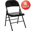 Flash Furniture Black Metal Folding Chair 4-HF3-MC-309AS-BK-GG