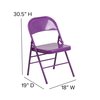 Flash Furniture Impulsive Purple Folding Chair 4-HF3-PUR-GG