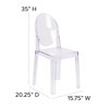 Flash Furniture Ghost Chair with Oval Back in Transparent Crystal 4-OW-GHOSTBACK-18-GG