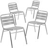 Flash Furniture 4 Pack Commercial Aluminum Restaurant Stack Chair 4-TLH-015-GG