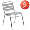 Flash Furniture 4 Pack Commercial Aluminum Restaurant Stack Chair 4-TLH-015-GG