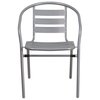 Flash Furniture Lila 4 Pack Silver Metal Restaurant Stack Chair with Aluminum Slats 4-TLH-017C-GG