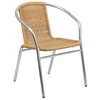 Flash Furniture 4PK Commercial Aluminum & Beige Rattan Stack Chair 4-TLH-020-BGE-GG