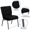 Flash Furniture Black Fabric Church Chair 4-XU-CH0221-BK-SV-GG