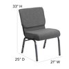 Flash Furniture Gray Fabric Church Chair 4-XU-CH0221-GY-SV-GG