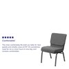 Flash Furniture Gray Fabric Church Chair 4-XU-CH0221-GY-SV-GG