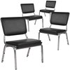 Flash Furniture 4 Pack HERCULES Series 1000 lb. Rated Black Antimicrobial Vinyl Bariatric Medical Reception Chair with 3/4 Panel Back 4-XU-DG-60442-660-2-BV-GG