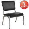 Flash Furniture 4 Pack HERCULES Series 1000 lb. Rated Black Antimicrobial Vinyl Bariatric Medical Reception Chair with 3/4 Panel Back 4-XU-DG-60442-660-2-BV-GG