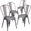 Flash Furniture Clear Coated Metal Indoor Stackable Chair 4-XU-DG-TP001-GG