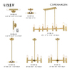 Livex Lighting Copenhagen 8 Light Satin Brass Linear Chandelier 51138-12