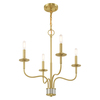 Livex Lighting Lisbon 4 Light Satin Brass Mini Chandeli 51324-12