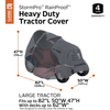 Classic Accessories StormPro RainProof Heavy-Duty Tractor Cover, 62"W 52-240-041001-EC