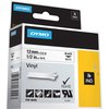 Dymo Label Tape Cartridge, Black/White, Labels/Roll: Continuous 18444