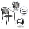 Flash Furniture 5 Pack Black Steel Patio Arm Chair with Round Back 5-CO-3-BK-GG